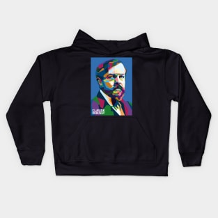 Abstract Pop Art Claude Debussy in WPAP Kids Hoodie